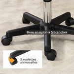 Tabouret massage a roulettes reglable en hauteur pivotant avec dossier ergonomique gris