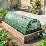 Mini Serre de Jardin mini serre tunnel à tomates 200 x 80 x 45 cm Acier PE Anti-UV 4 portes en filet enroulables vert