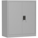 Armoire de Bureau Métallique, 80 x 40 x 92,5 cm, Meuble de Rangement en Acier avec Serrure, Étagère Réglable, Gris
