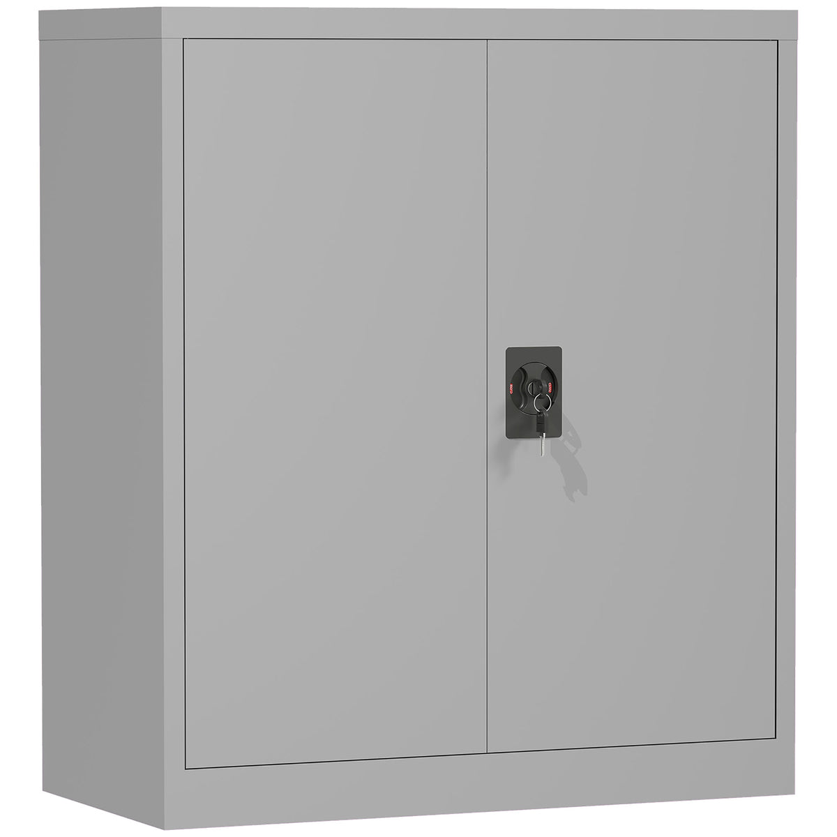 Armoire de Bureau Métallique, 80 x 40 x 92,5 cm, Meuble de Rangement en Acier avec Serrure, Étagère Réglable, Gris
