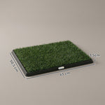 Toilette pour Chien avec 2 Tapis en Gazon Artificiel et Grille de Drainagec, Système Lavable, 63x50,5x3,5cm, Noir