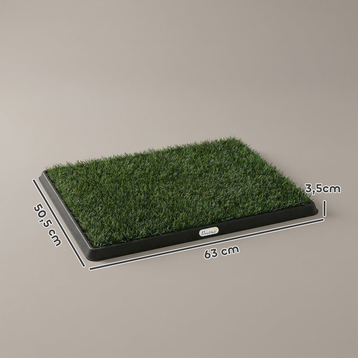 Toilette pour Chien avec 2 Tapis en Gazon Artificiel et Grille de Drainagec, Système Lavable, 63x50,5x3,5cm, Noir
