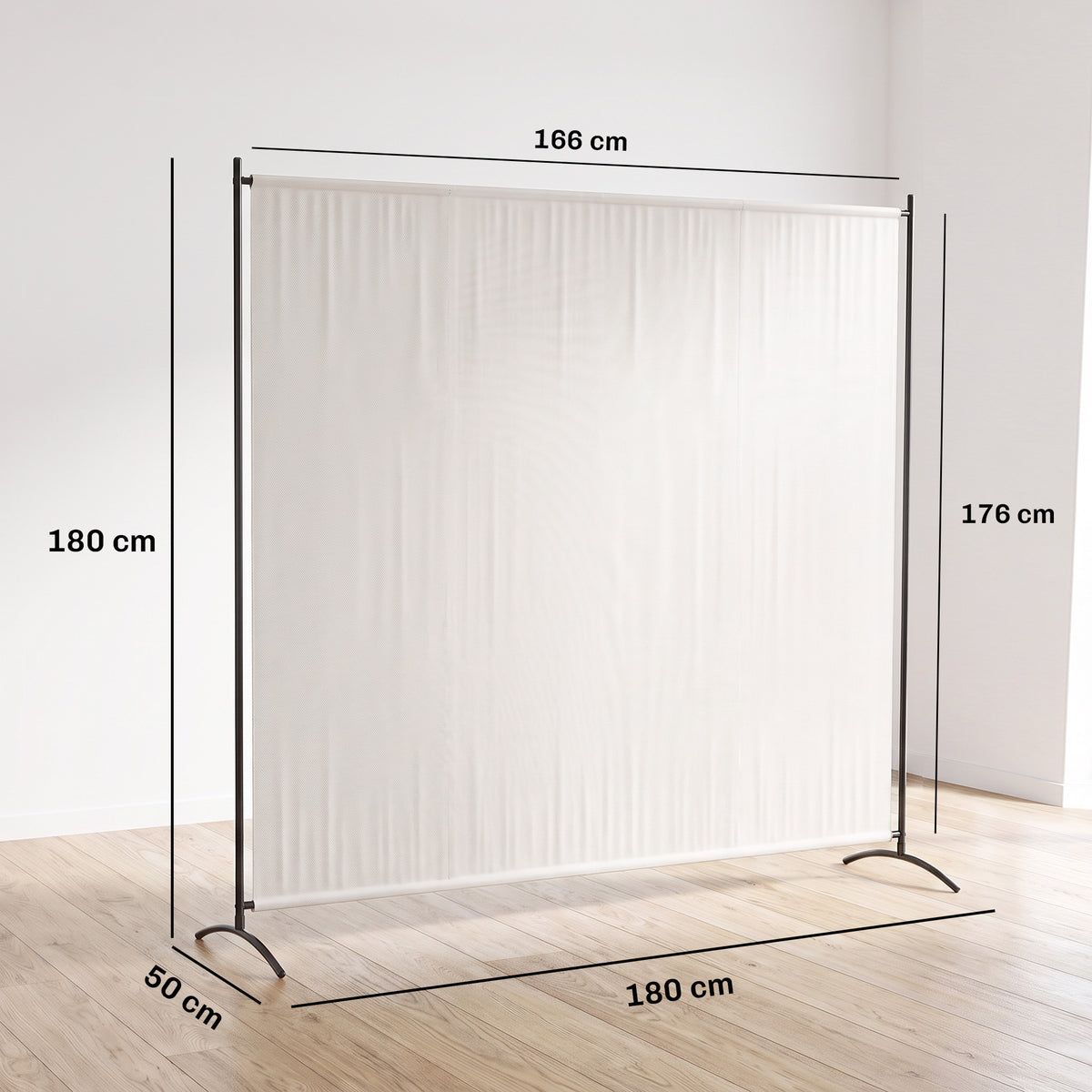 Paravent Extérieur à Panneau Unique, Séparateur de Pièce de 180H cm avec Protection UV30+, Beige