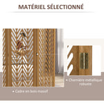 Paravent en bois ajouré séparateur de pièce closion intérieur pliable 3 panneaux en bois 120 x 170 cm naturel