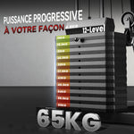 Stazione Multifunzione con Pacco Pesi da 65 kg, Doppia Carrucola, Nero