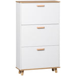 Meuble à chaussures style scandinave 3 abattants 70 x 23,5 x 122 cm blanc