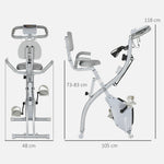 Vélo d'appartement pliant 8 niveaux de résistance magnétique dossier selle réglable poignées ergonomiques noir gris