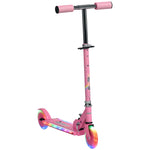 Trottinette pour enfants de 3 à 7 ans pliable roues lumineuses en PU musique 67 x 32 x 78 cm rose