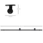 200CM Quincaillerie porte coulissante, rail porte coulissante de 100 cm de large, épaisseur 35-45 mm, charge 100 kg