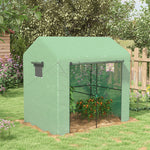 Serre de jardin 2,8m² avec 1 grande porte enroulable et 2 fenêtres, dim. 200L x 140l x 200H cm, vert