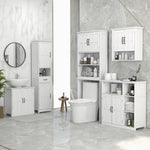 Armoire Haute Murale de Salle de Bain ou WC Placard 2 Portes 2 étagères Niche dim. 60L x 20l x 58H cm MDF Panneaux Particules Blanc