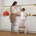 Marche pied enfant marchepied enfants 2 marches pour enfants 3 à 8 ans en bois charge max. 20 kg blanc