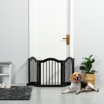 Barrière de sécurité chien barrière modulable pliable pour animaux de compagnie avec pied de support MDF bois massif 154,5 x 61 cm noir