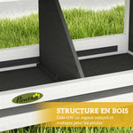 Pondoir nichoir pour poules 3 emplacements avec toit asphalte structure en bois 66 x 37 x 34 cm gris noir
