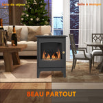 Cheminée à l'éthanol sur pieds style contemporain avec réservoir 1,2Lenviron couverture 25 m² 39 x 26 x 54 cm noir