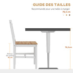 Set di 4 sedie dal design stile casa di campagna, struttura bianca – Perfette per sala da pranzo, cucina o soggiorno