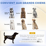 Canapé pour chien grand lit surélevé pour chien coussin lavable cadre en bois tissu polyester 98 x 67 x 25 cm gris