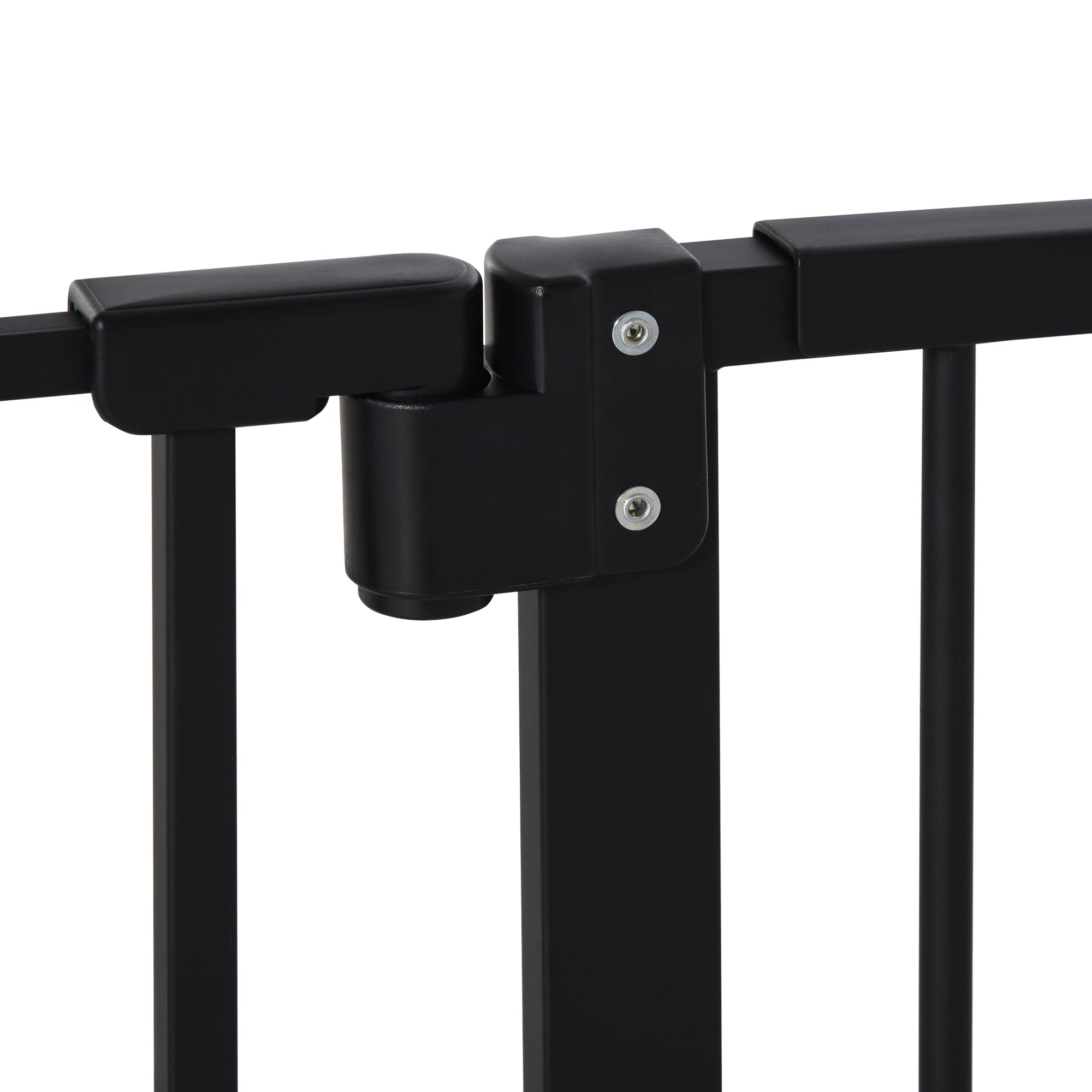 Set di 2 cancellette di sicurezza per animali da porta con chiusura automatica, sistema di doppio bloccaggio, senza foratura, nere