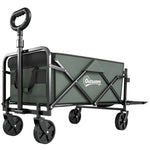 Chariot de transport pliable chariot à roulettes avec poignée télescopique avec ouverture arrière 76 x 48 x 92 cm vert