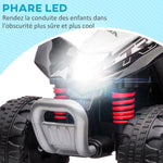 Quad électrique enfant 6 V, vitesse de 2,8 km/h, phares LED, klaxon, poignée et selle ergonomique, noir