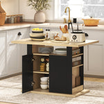 Tavolo da pranzo isola centrale cucina con ampio piano di lavoro 4 persone armadietto 4 ante 110 x 70 x 75,5 cm nero