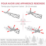 Sapin arbre de Noël artificiel 195 cm 556 branches avec 27 pommes de pin+ support pied pliable vert