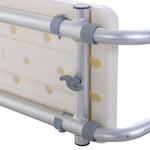 Badewannensitz – verstellbarer Einhängesitz – Duschhocker – Maße 73–83L x 22B x 18H cm – Aluminium/HDPE Weiß