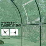Serre tunnel de jardin 3,24m², serre de jardin tunnel porte et fenêtre enroulables, bâche PE, 180 x 180 x 200 cm, verte