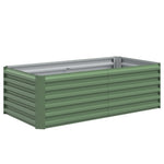 Jardinière surélevée en acier galvanisé, lit de jardin avec fond ouvert, 180 x 90 x 57,5 cm, vert clair