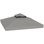 Toile pour tonnelle 3 x 3 m toile de rechange pour tonnelle à 2 niveaux protection UPF30+ trous de drainage gris
