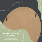 Miroir rond mural de salle de bain avec 1 étagère de rangement - Ø 45 x 10H cm - panneau de particules