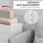 Commode Buffet Meuble de Rangement 2 tiroirs 2 Portes avec étagère 79 x 36 x 74 cm Blanc brillant