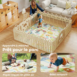 Tapis de jeu pour bébé pliable et réversible, tapis de sol en mousse épais, 200 x 180 x 1,5 cm, multicolore