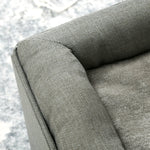 Maison niche pour chat 2 niveaux avec coussin moelleux en peluche - 36,5 x 36,5 x 33 cm gris