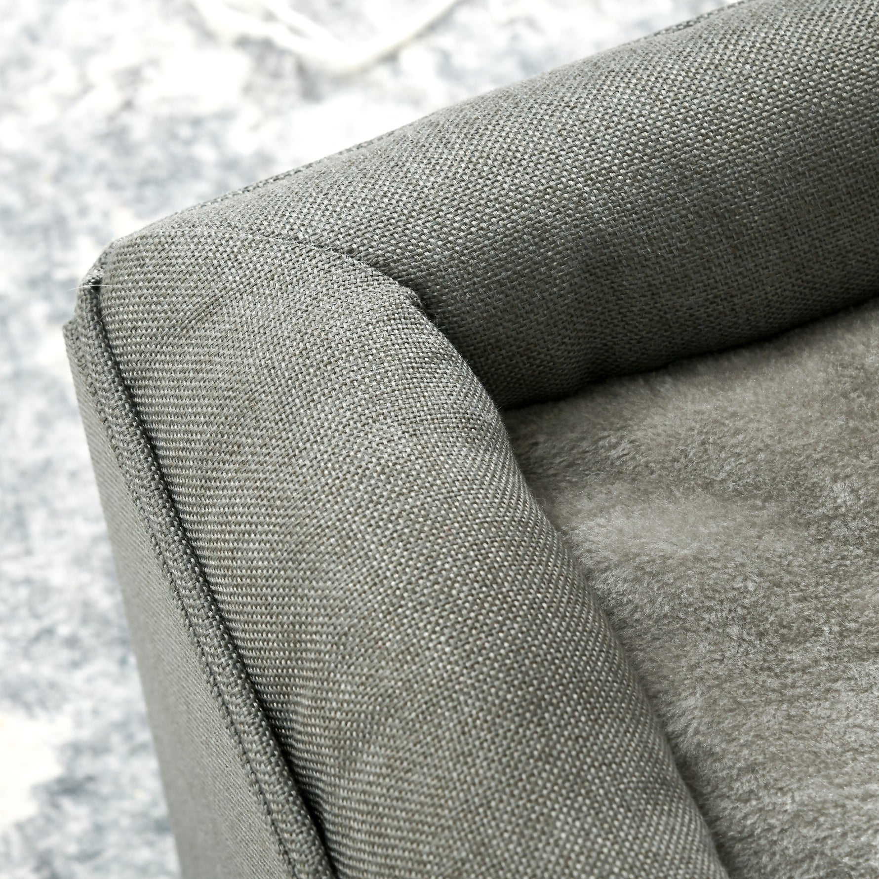 Maison niche pour chat 2 niveaux avec coussin moelleux en peluche - 36,5 x 36,5 x 33 cm gris