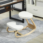 Siège assis genoux, siège ergonomique en bois à bascule, chaise à genoux pour bureau à domiciles, crème