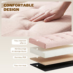 Banc de Rangement, Pouf de Rangement Pliable, Bout de Lit, Repose-Pieds avec Couvercle, 76L x 38l x 38H cm, Rose