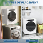 Sèche linge à évacuation, sèche-linge électrique 1000 W 3 Kg, modes Extra Dry et ECO, minuterie, acier inoxydable, blanc