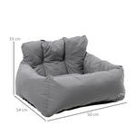 Siège d'auto pour animaux de compagnie sac de transport chien et chat rembourré de coton PP épais sûr et confortable fond antidérapant 50 x 54 x 33 cm gris foncé