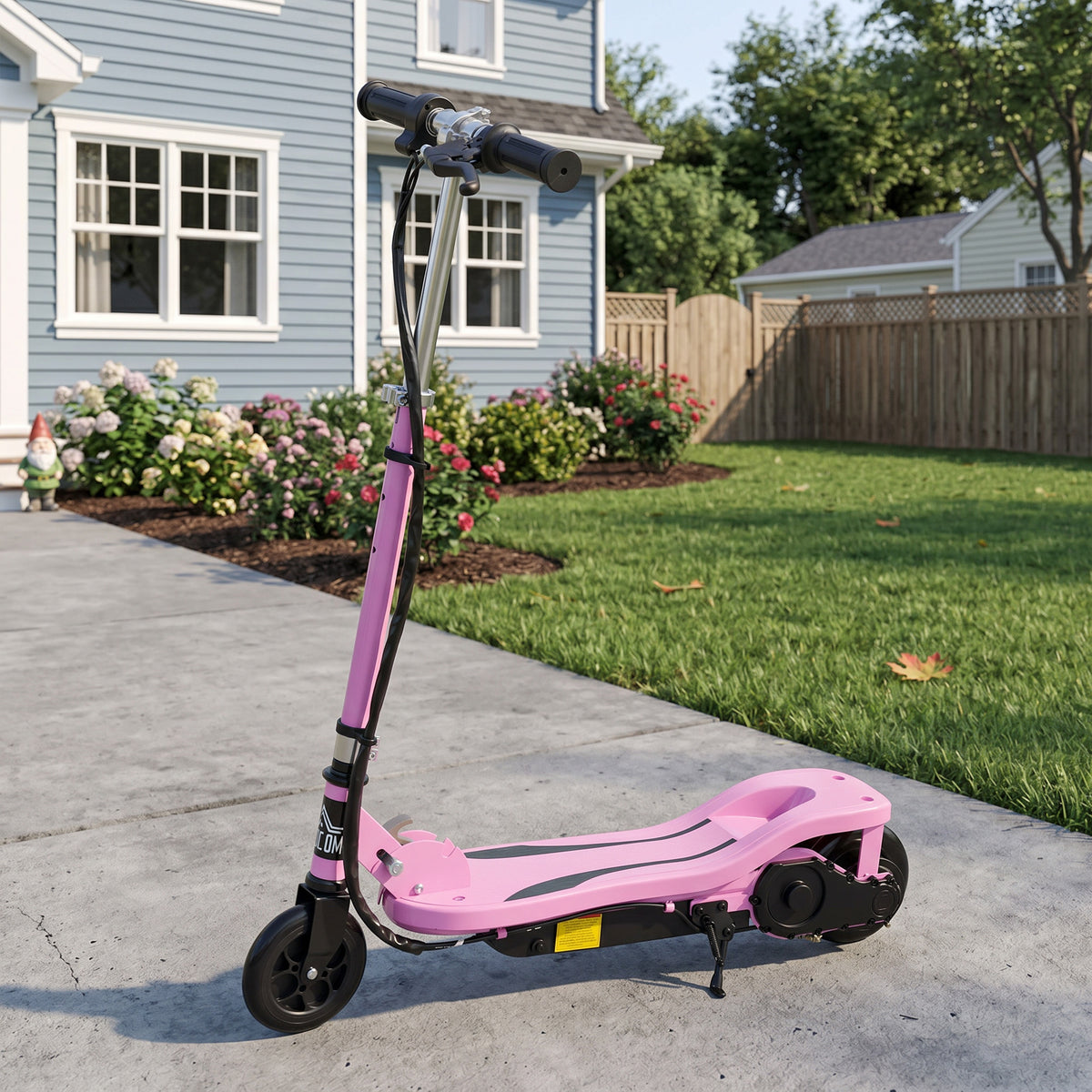 Folding electric scooter for children aged 7+, 120W, max speed 12 km/h, 75x36x82-93 cm, pink