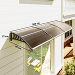 Auvent de porte toit marquise en polycarbonate auvent de porte d'entrée bord en aluminium contre la pluie et UV