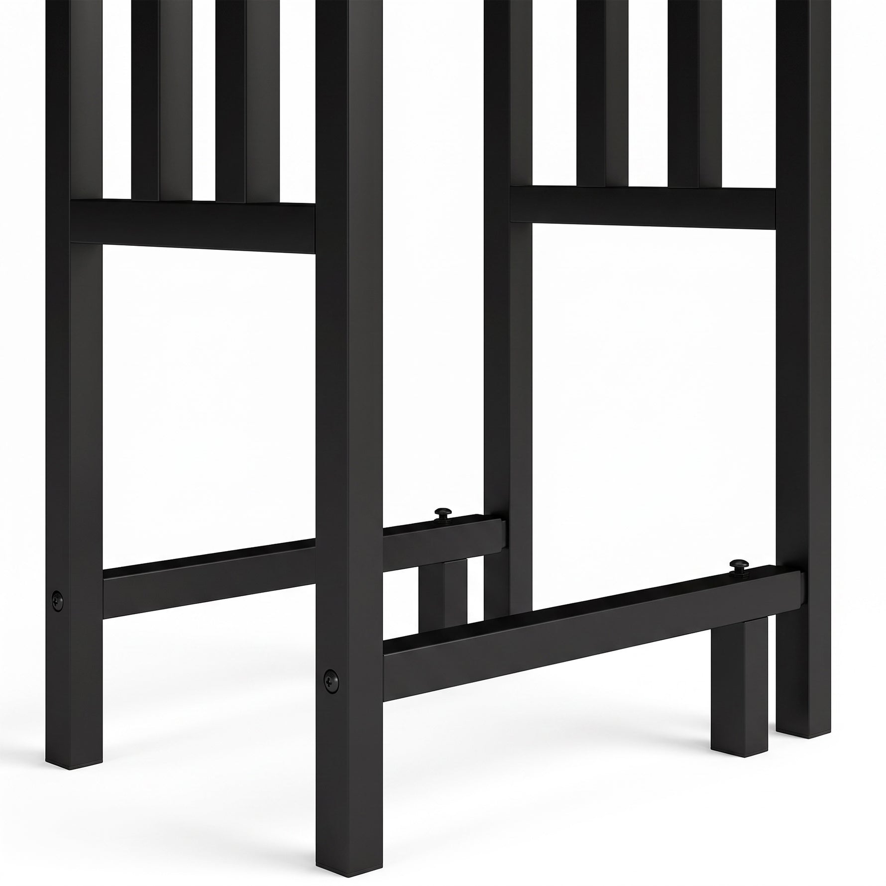 Range Bûches en Acier, Largeur & Hauteur Réglables, Étagère pour Bois de Cheminée, Charge 100 kg, 75,5x25x170cm, Noir