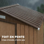 Abri de jardin 2,5 m² - remise pour outils avec kit de fondation - cabanon porte verrouillable - tôle d'acier ocre
