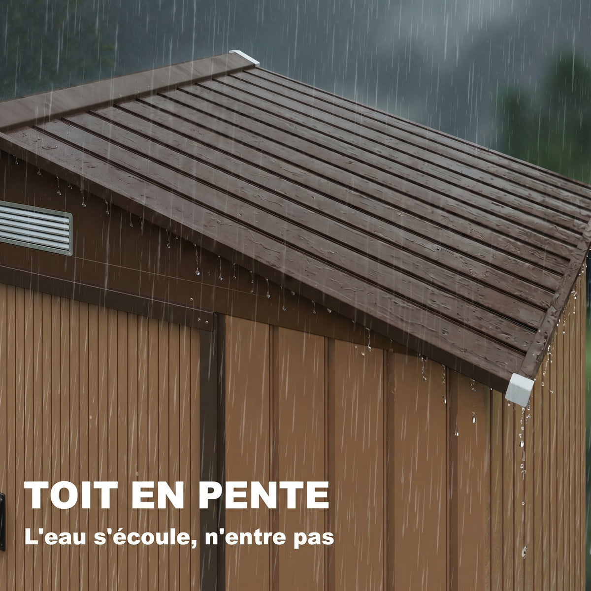 Abri de jardin 2,5 m² - remise pour outils avec kit de fondation - cabanon porte verrouillable - tôle d'acier ocre