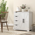 Meuble de salle de bain, meuble de rangement, avec 4 tiroirs, 1 placard, pour petits espaces, 81,2 x 30 x 83,8 cm, blanc