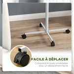 Mangeoire à oiseaux sur pied avec 4 roulettes perchoir 2 bols amovibles plateau rond acier inoxydable Ø 60 x 138H cm blanc