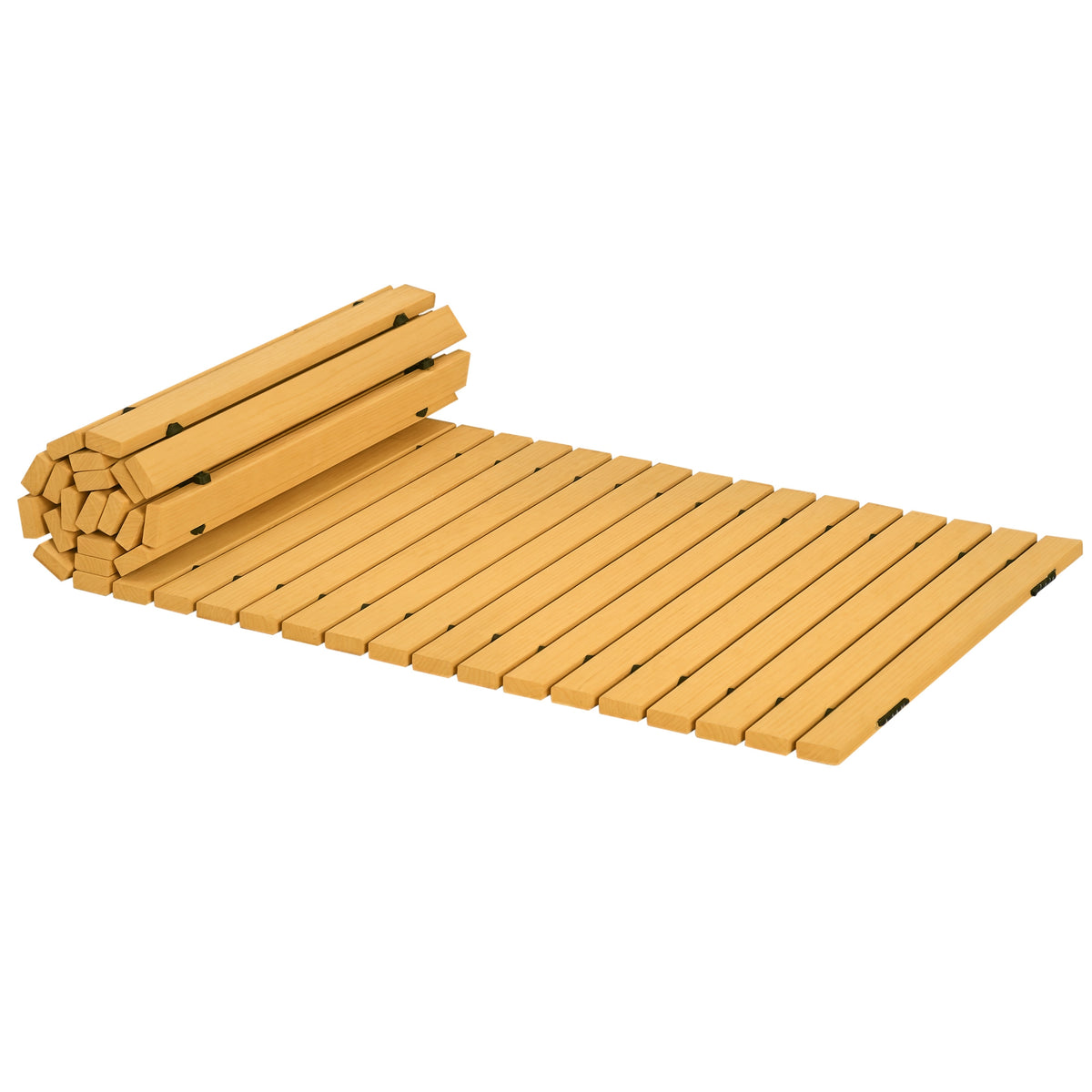 Allée chemin de jardin en lattes de bois enroulable - bois massif de pin 185 x 60 cm