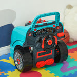 Camion mécano 2 en 1 jouet bricolage enfant jeu d'imitation mécanicien nombreux qccessoires total de 61 pièces bleu