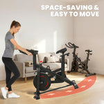 Vélo d'Appartement Silencieux avec Résistance Magnétique Réglable, APP Connectez, Écran LCD, 111,5x52,5x114,5cm, Noir