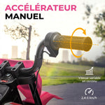 Moto électrique pour enfant moto cross pour enfants de 3 à 6 ans 2 moteurs 12V vitesse 5 km/h 109,5x60x72,5cm rose